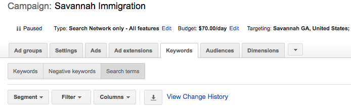 AdWords Search Terms