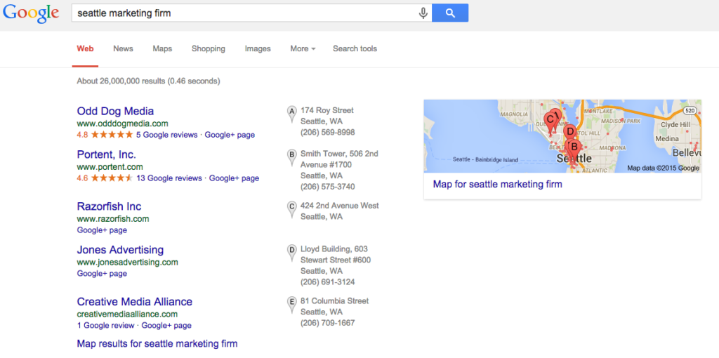 Google Search Seattle Marketing Firm