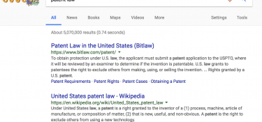 Google search of patent law