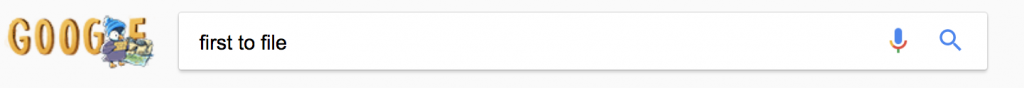 google search of first to file