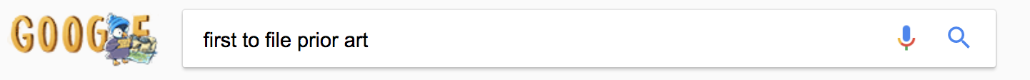 google search for first to file prior art