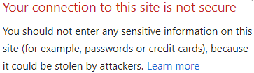 HTTP not secure warning