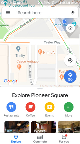 google maps for you tab example