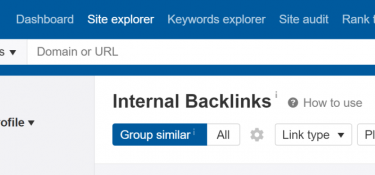 ahrefs screencapture with the title of the Internal backlinks tool