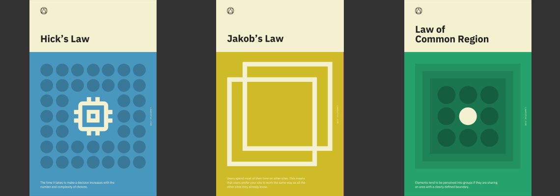 Laws of UX Series: Hick's Law, Jakob's Law and the Law of Common Region.